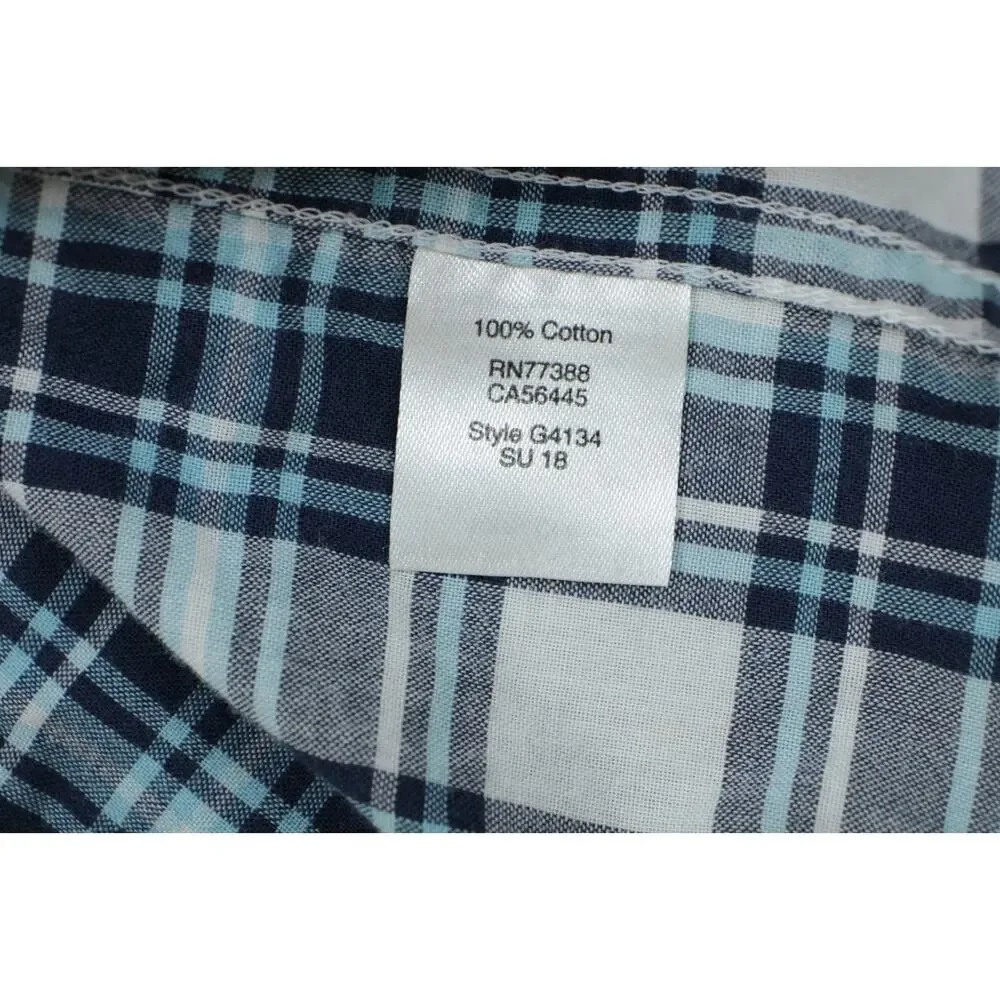 J Crew Shirt Mens Large Plaid 100% Cotton Madras‎ Long Sleeve